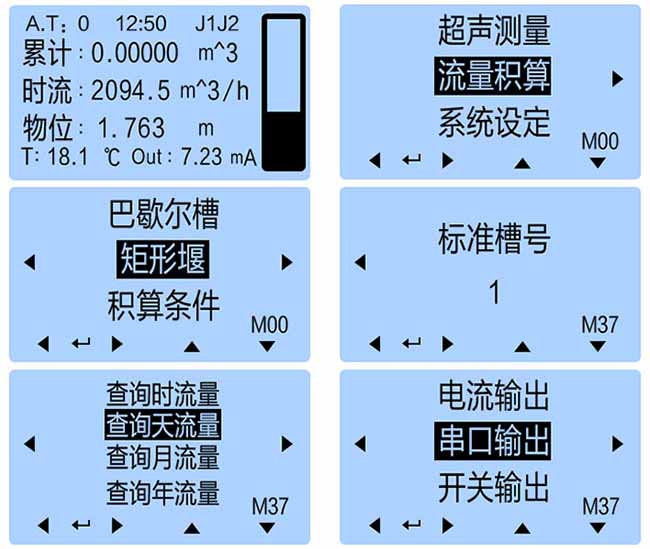 污水超聲波流量計儀表顯示圖